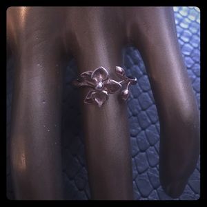 Lovely Orchid Ring In Rose Gold Plated 925 Silver